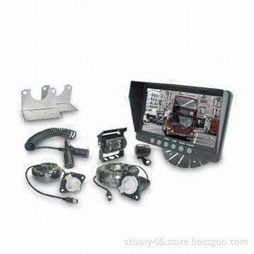 Security Surveillance Quad System with 7-inch Sun Visor Rear Monitor for Vehicles Backup